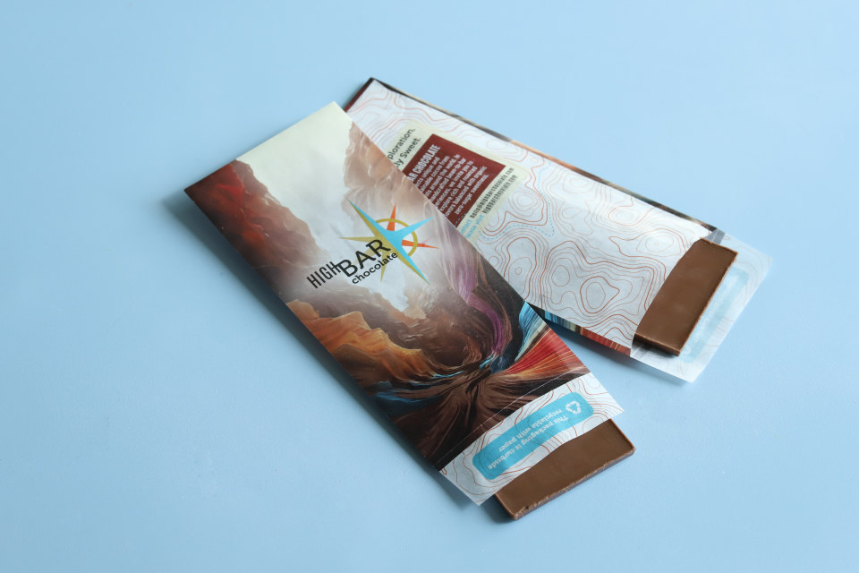 Glassine paper envelopes with chocolate bars inside.